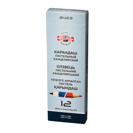 Карандаш двухцветный утолщённый KOH-I-NOOR, 1 шт., красно-синий, грифель 3,8 мм, картонная упаковка, 34230EG006KS - Карандаши специальные