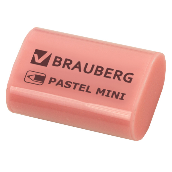 Ластик BRAUBERG "Pastel Mini", 27х18х10 мм, ассорти пастельных цветов, экологичный ПВХ, 229581 - Ластики классические