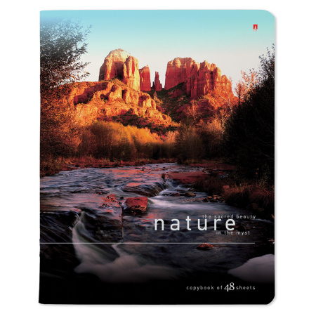 Тетрадь А5 48 л. АЛЬТ скоба, клетка, глянцевый лак, "Природа" (5 видов), 7-48-028 - Тетради 40-48 листов