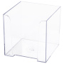 Подставка для бумажного блока BRAUBERG CLASSIC пластиковая, 90х90х90 мм, прозрачная, 238092, ПЛ41 - Подставки канцелярские без наполнения