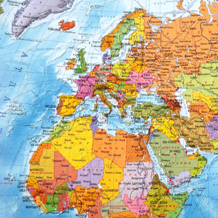 Карта мира политическая 101х70 см, 1:32М, с ламинацией, интерактивная, в тубусе, BRAUBERG, 112382 - Карты географические