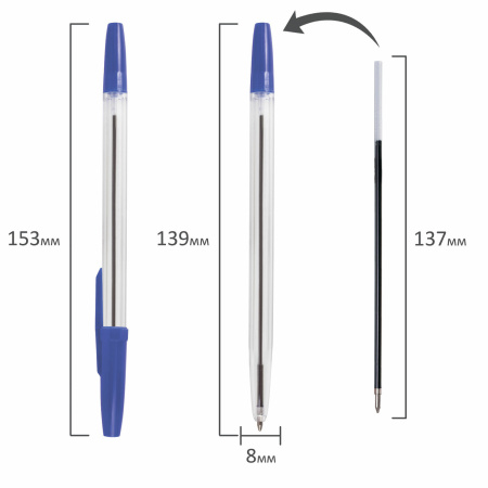 Ручки шариковые и гелевые STAFF "Basic ST-01", НАБОР 6 ШТУК, АССОРТИ, узел 0,7 мм, линия письма 0,35 мм, 144080 - Ручки шариковые неавтоматические
