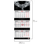 Календарь квартальный на 2024 г., 3 блока, 3 гребня, с бегунком, мелованная бумага, EXTRA, BRAUBERG, "Нежность", 115307 - Календари настенные