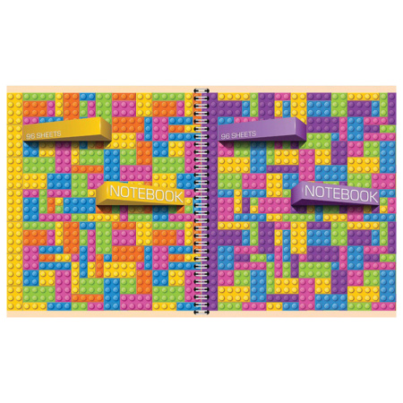 Тетрадь А5, 96 л., ПЗМБ, гребень, клетка/линия, TWIN лак, перевёртыш (4 обложки), "Легко!", 028541 - Тетради более 60 листов