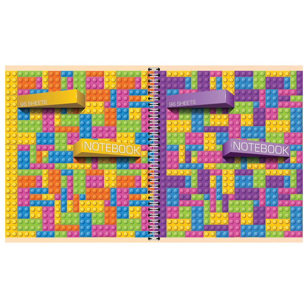 Тетрадь А5, 96 л., ПЗМБ, гребень, клетка/линия, TWIN лак, перевёртыш (4 обложки), "Легко!", 028541 - Тетради более 60 листов