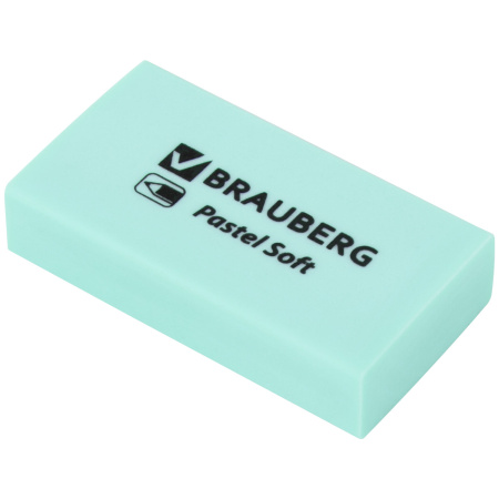 Ластики BRAUBERG PASTEL SOFT, размер ластика 45х25х10 мм, экологичный ПВХ, 1 шт, 271340 - Ластики классические
