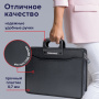 Папка-портфель пластиковая BRAUBERG А4+ (390х320х120 мм), 4 отделения, фактура под дерево, черная, 221391 - Портфели пластиковые