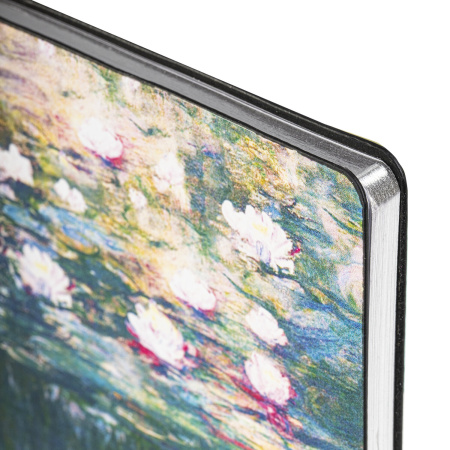 Блокнот А5 (143x210 мм), BRAUBERG VISTA "Claude Monet", под кожу, гибкий, срез фольга, 80 л., 112058 - Бизнес-блокноты и бизнес-тетради