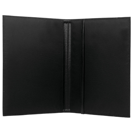Папка адресная из натуральной кожи без надписи, формат А4, 32х25х1 см, черная, индивидуальная упаковка, 7-40, 7-40. - Папки адресные