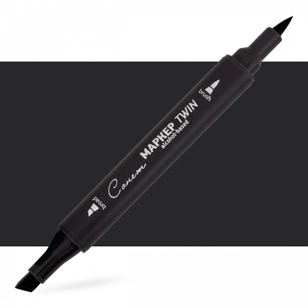 Маркер художественный спиртовой "Сонет" Twin Brush, чёрный