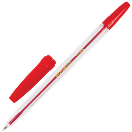 Ручки шариковые BRAUBERG, НАБОР 10 шт., АССОРТИ, "Line", корпус прозрачный, узел 1 мм, линия письма 0,5 мм, 141874 - Ручки шариковые неавтоматические