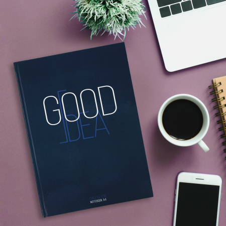 Блокнот БОЛЬШОЙ ФОРМАТ (205х290 мм) А4, 128 л., твердый, клетка, STAFF, "Good Idea", 114406 - Блокноты в книжном переплете