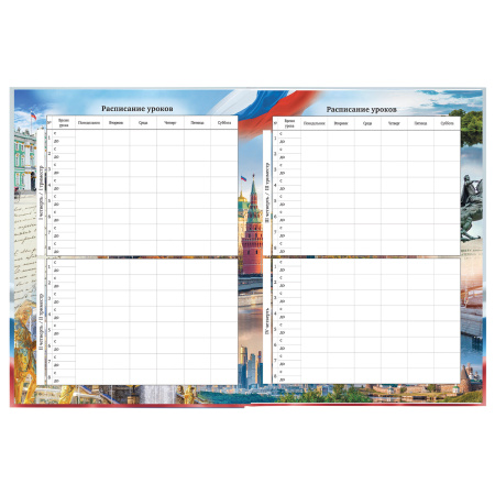 Дневник МП 1-11 класс 40 л., твердый, BRAUBERG, ламинация, цветная печать, "РОССИЙСКОГО ШКОЛЬНИКА-6", 106643 - Дневники универсальные