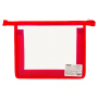 Папка для тетрадей А5 ПИФАГОР, пластик, молния сверху, прозрачная, красная, 228220 - Папки для тетрадей и уроков труда