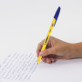 Ручка шариковая ЮНЛАНДИЯ "CLASSIC", СИНЯЯ, корпус желтый, узел 1 мм, линия письма 0,5 мм, 143237 - Ручки шариковые неавтоматические