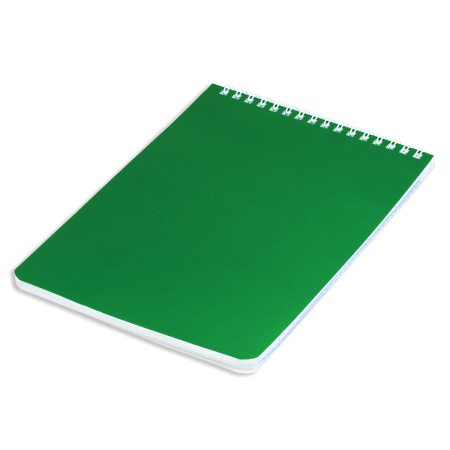Блокнот А5 146х205 мм, 60 л., гребень, перфорация на отрыв, лакированный, BRAUBERG, Зеленый, 111272 - Блокноты
