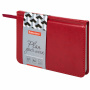 Еженедельник недатированный МАЛЫЙ ФОРМАТ 95х155 мм А6 BRAUBERG "Rainbow", под кожу, 64 л., красный, 114484 - Еженедельники