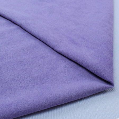 Односторонняя (искусственная) замша на атласной основе цвет лаванда, размер 33*75 см (Китай )