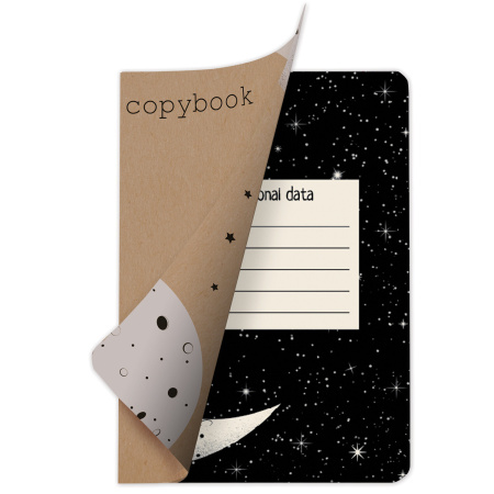 Тетрадь 40 л. в клетку обложка КРАФТ, бежевая бумага 70 г/м2, сшивка, А5 (147х210 мм), SPACE TRAVELER, BRAUBERG, 403760 - Тетради 40-48 листов