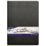 Скетчбук, слоновая кость 140 г/м2 210х297 мм, 80 л., КОЖЗАМ, резинка, BRAUBERG ART CLASSIC, черный, 113200 - Альбомы, скетчбуки и бумага для графики и эскизов