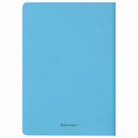 Тетрадь 48 л. в точку обложка кожзам SoftTouch, сшивка, A5 (147х210мм), ГОЛУБОЙ, BRAUBERG RAINBOW, 403883 - Тетради 40-48 листов