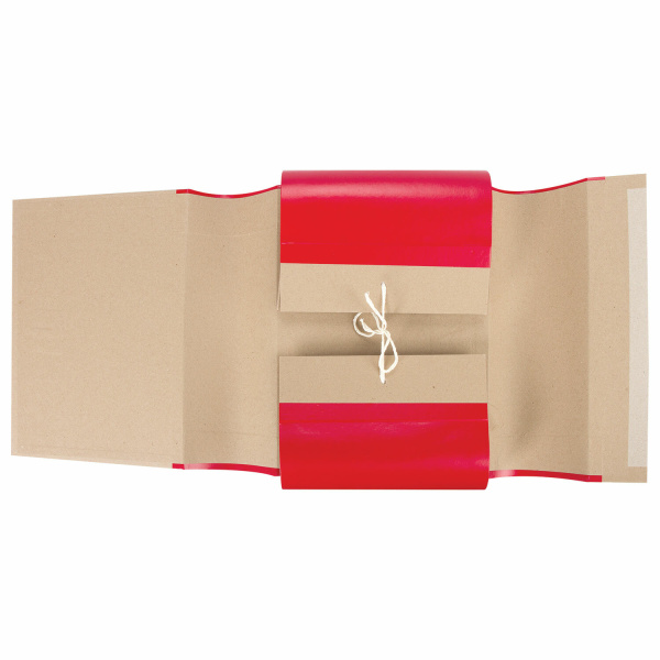 Папка для бумаг архивная А4 (225х310 мм), 120 мм, 4 завязки, крафт, корешок - бумвинил, 123204 - Папки картонные с завязками