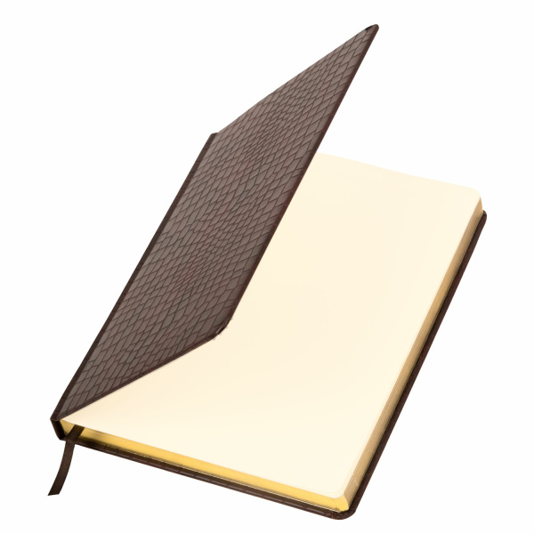 Ежедневник недатированный БОЛЬШОЙ ФОРМАТ (175х247 мм) В5, BRAUBERG "Alligator", под матовую крокод. кожу, 160л, крем.блок, т-корич, 124969 - Ежедневники с покрытием "под кожу и ткань"