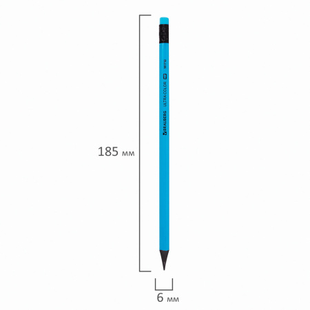 Набор карандашей чернографитных BRAUBERG "ULTRA COLOR" 12 шт., HB, с ластиком, пластиковые, 181710 - Карандаши чернографитные