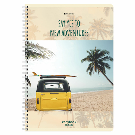 Тетрадь А4, 96 л., BRAUBERG, гребень, клетка, обложка картон, "Adventures", 404056 - Тетради формата А4