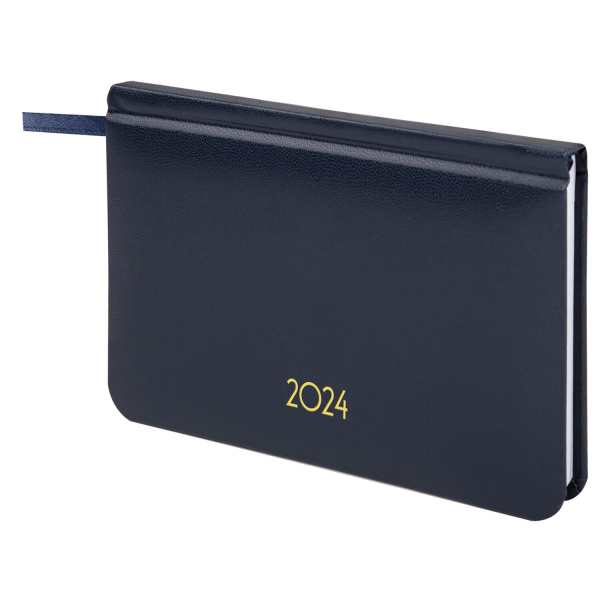 Еженедельник датированный 2024 МАЛЫЙ ФОРМАТ 95х155 мм А6, BRAUBERG "Select", балакрон, синий, 115047 - Еженедельники