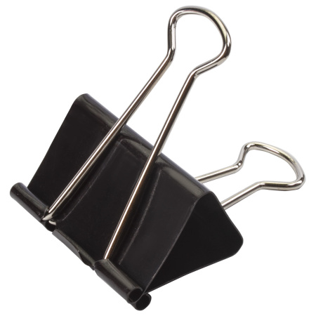 Зажимы для бумаг большие BRAUBERG, КОМПЛЕКТ 12 шт., 51 мм, на 230 листов, черные, картонная коробка, 220561 - Зажимы для бумаг