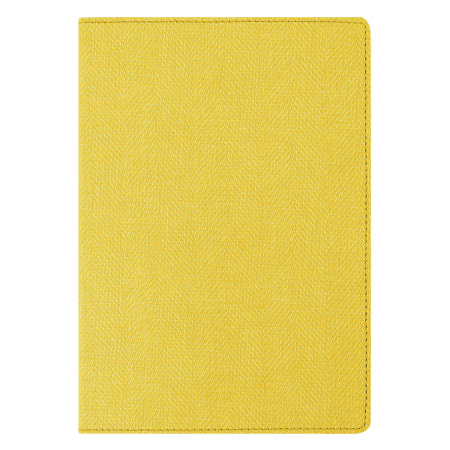 Блокнот А5 (148x213 мм), BRAUBERG "Tweed", 112 л., гибкий, под ткань, линия, желтый, 110967 - Бизнес-блокноты и бизнес-тетради