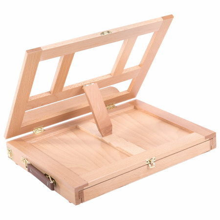Мольберт настольный из бука с выдвижным ящиком, 34,5х26х27 см, холст до 30 см, BRAUBERG ART, 192247 - Мольберты