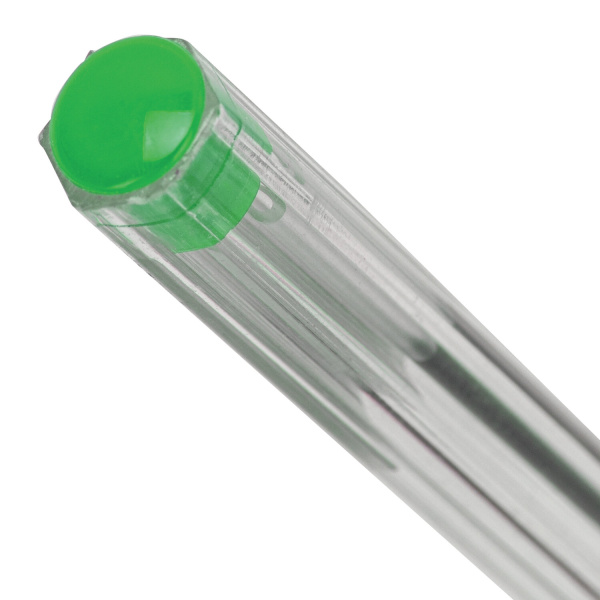 Ручка шариковая STAFF "Basic Budget BP-04", ЗЕЛЕНАЯ, линия письма 0,5 мм, с штрихкодом, 143871 - Ручки шариковые неавтоматические