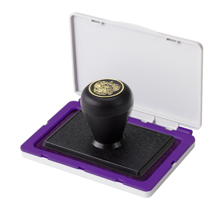 Штемпельная подушка BRAUBERG, 100х80 мм (рабочая поверхность 90х50 мм), фиолетовая краска, 236869 - Подушки штемпельные настольные