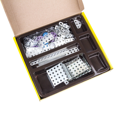 Конструктор металлический ЮНЛАНДИЯ "Для уроков труда №3", развивающий, 292 элемента, 104681 - Конструкторы