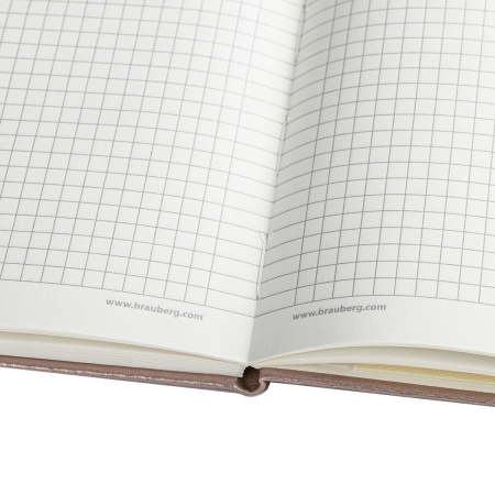 Блокнот А5 (148x218 мм), BRAUBERG "Metropolis Special", под кожу, 80 л., резинка, клетка, медный, 113334 - Бизнес-блокноты и бизнес-тетради