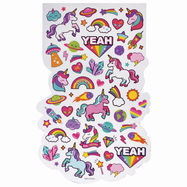 Альбом со сверкающими наклейками "Единороги", 4 листа, более 250 шт., склейка, ЮНЛАНДИЯ, 662698 - Альбомы и папки для рисования