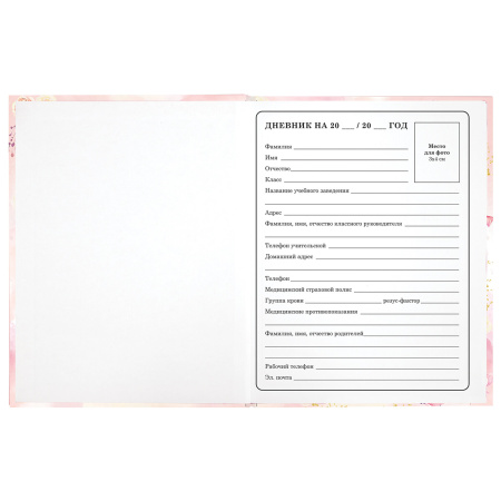 Дневник 1-4 класс 48 л., твердый, ЮНЛАНДИЯ, глянцевая ламинация, с подсказом, "Нежность", 106598 - Дневники для младших классов