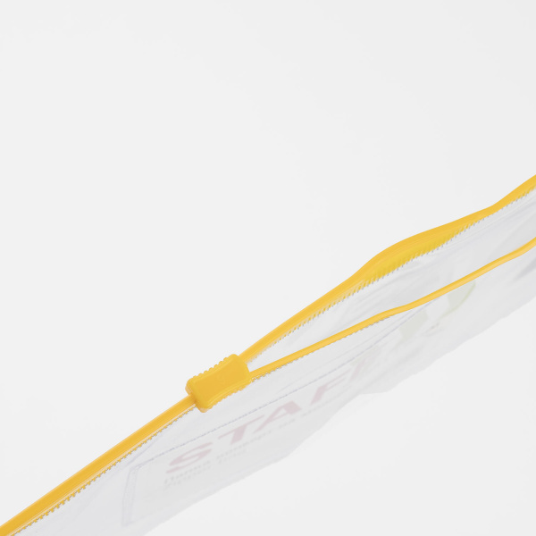 Папка-конверт на молнии МАЛОГО ФОРМАТА (255х130 мм), карман для визиток, прозрачная, 0,12 мм, STAFF, 229549 - Папки-конверты на молнии