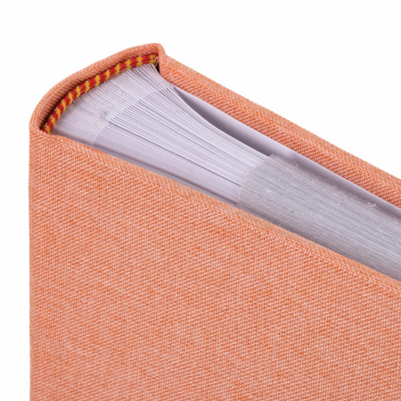 Фотоальбом BRAUBERG "Персик" на 200 фото 10х15 см, ткань, персиковый, 391190 - Фотоальбомы