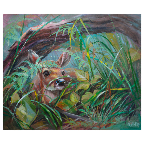 Картина стразами (алмазная мозаика) 40х50 см, ОСТРОВ СОКРОВИЩ "Оленёнок", без подрамника, 662576 - Алмазная вышивка