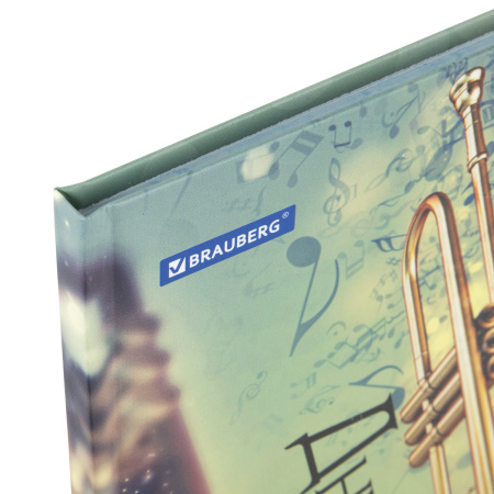 Дневник для музыкальной школы 140х210 мм, 48 л., твердый, BRAUBERG, выборочный лак, справочный материал, "Корнет", 104977 - Дневники для музыкальной школы