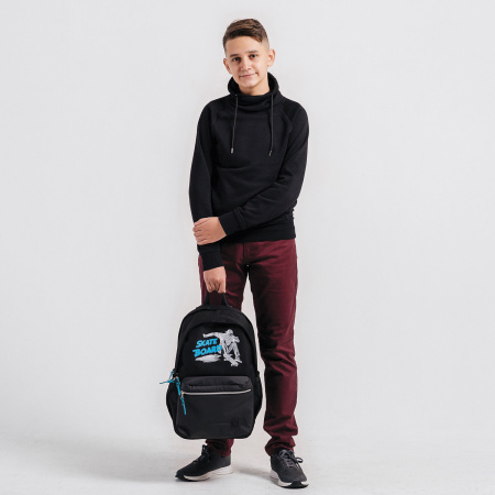 Рюкзак BRAUBERG FASHION CITY универсальный, "Skateboard", черный, 46х31х15 см, 229969 - Рюкзаки городские для старшеклассников и студентов