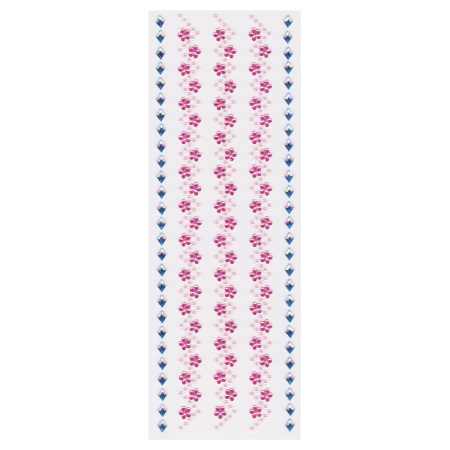 Стразы самоклеящиеся на ленте "Цветочная волна", 6-15 мм, 5 лент, на подложке, ОСТРОВ СОКРОВИЩ, 661587 - Стразы для творчества