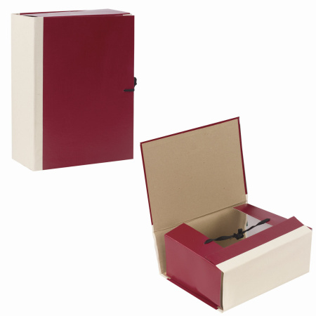 Папка для бумаг архивная А4 (225х310 мм), 120 мм, 4 завязки, бумвинил, корешок - коленкор, 123201 - Папки картонные с завязками