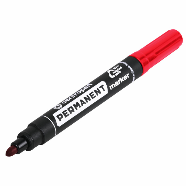 Маркер перманентный CENTROPEN 8566, КРАСНЫЙ, круглый наконечник, 2,5 мм, 5 8566 0104 - Маркеры перманентные