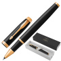 Ручка-роллер PARKER "IM Core Black Lacquer GT", черный глянцевый лак, позолота, черная, 1931659 - Ручки-роллеры подарочные