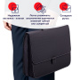 Папка-портфель пластиковая BRAUBERG "КОНСУЛ" А4 (370х280х120 мм), 2 отделения, фактура "бисер", черная, 223079 - Портфели пластиковые