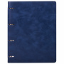Тетрадь на кольцах БОЛЬШАЯ А4 (240х310 мм), 120 листов, под кожу, клетка, BRAUBERG "Main", синий, 404510 - Тетради на кольцах и сменные блоки к ним